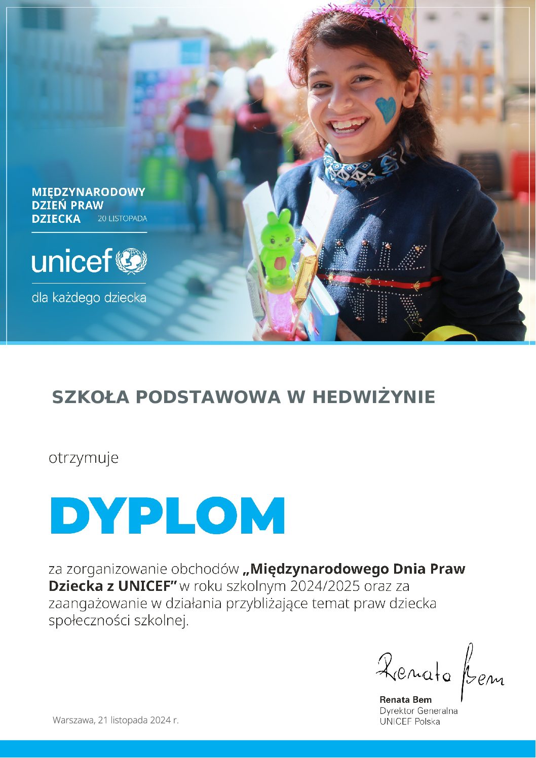 Międzynarodowy Dzień Praw Dziecka z UNICEF